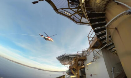 Helicopter landing on Deepsea Atlantic