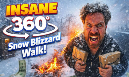 360 ° Winter Forest Hike & Lakeside Snowfall – Immersive VR Nature Walk