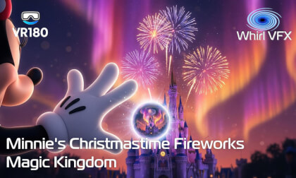 VR180 8K 3D | Minnie's Wonderful Christmastime Fireworks | Mickey’s Very Merry Christmas Party 2025