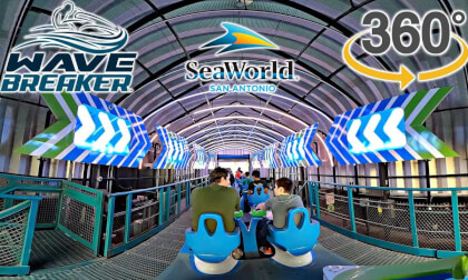 VR 360 Wave Breaker the Rescue Coaster On Ride POV SeaWorld San Antonio 2023 12 08