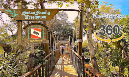 VR 360 Swiss Family Treehouse Walkthrough POV Walt Disney World 2024 03 10