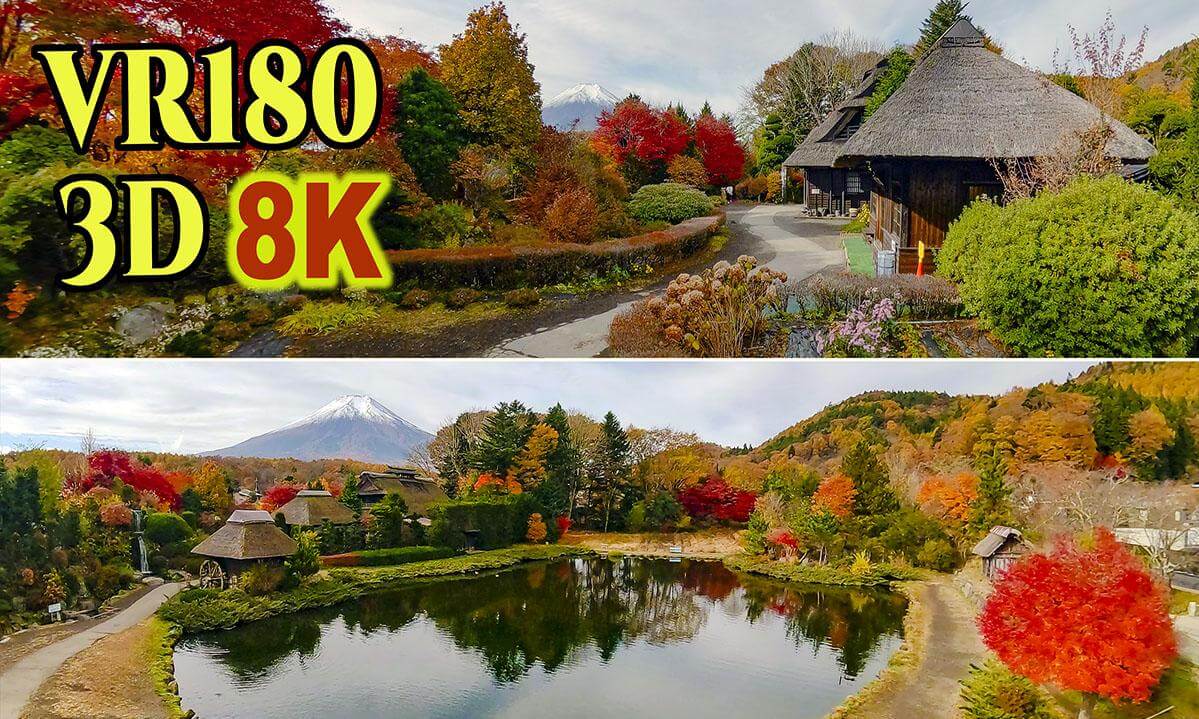Autumn Mt.FUJI (3) at Oshino-hakkai , a village of thatched roof houses and spring-fed ponds in Yamanashi , JAPAN