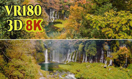 Shiraito and Otodome Falls , a beautiful waterfall fed by underground water from Mount Fuji  in Shizuoka , Japan