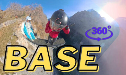 Base jump with no tracking Suit. 360 experience.