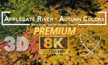 PNW Autumn River Escape | 8K 3D Ambisonic Immersive VR – Upper Applegate River Valley (Premium)