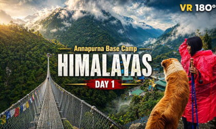 VR 3D: Annapurna Base Camp Nepal Trek Day 1 Vlog | VR180 8K