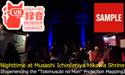 【SAMPLE】🌙 [Nighttime at Musashi Ichinomiya Hikawa Shrine — Experiencing the “Tokimusubi no Mori” Projection Mapping (8K VR180 & Binaural Audio)] ✨🌌 Chapter One‼