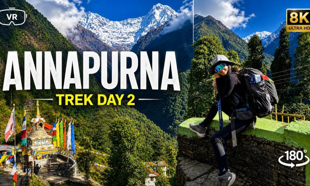 I Opened My Door And Saw THIS View – Annapurna In VR180 8K Day 2 Trekking ABC Nepal