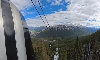 Gondola Ride up Sulphur Mountain in Banff, Alberta (8k, 360)
