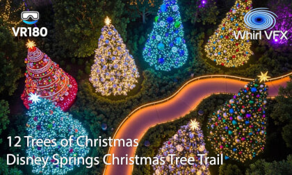 VR180 8K 3D | The Twelve Trees of Christmas | Disney Springs Christmas Tree Stroll 2025