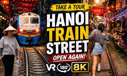 Would You Risk Your Life for THIS?! 😱 Hanoi Train Street (Watch till the end) | VR180 8k Vietnam