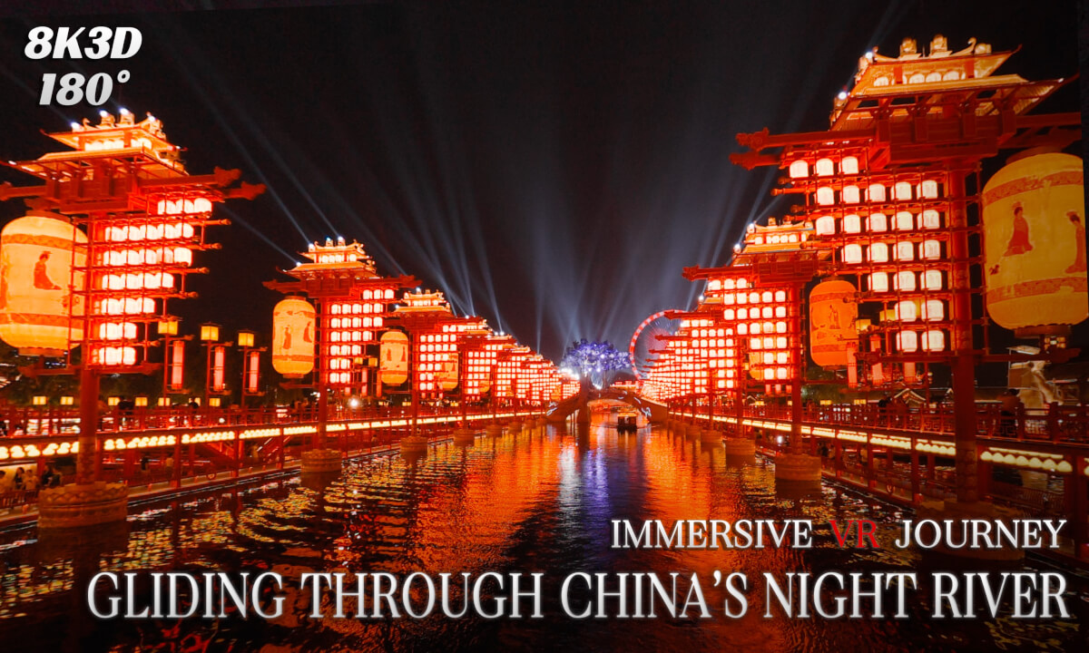 8K VR180 Night River Ride in China