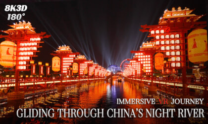 8K VR180 Night River Ride in China