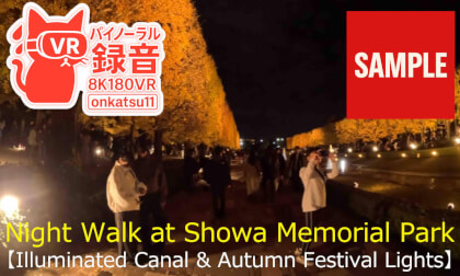 【SAMPLE】🍁[Night Walk at Showa Memorial Park — Illuminated Canal & Autumn Festival Lights (8K VR180)]