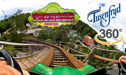VR 360 Thundercoaster On Ride Front Seat POV TusenFryd Norway 2023 08 09