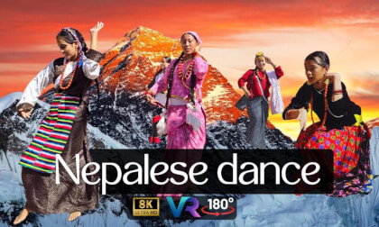 Nepalese Girls Dance in Bandipur | You Won’t Believe This Street Show (VR180 8K)