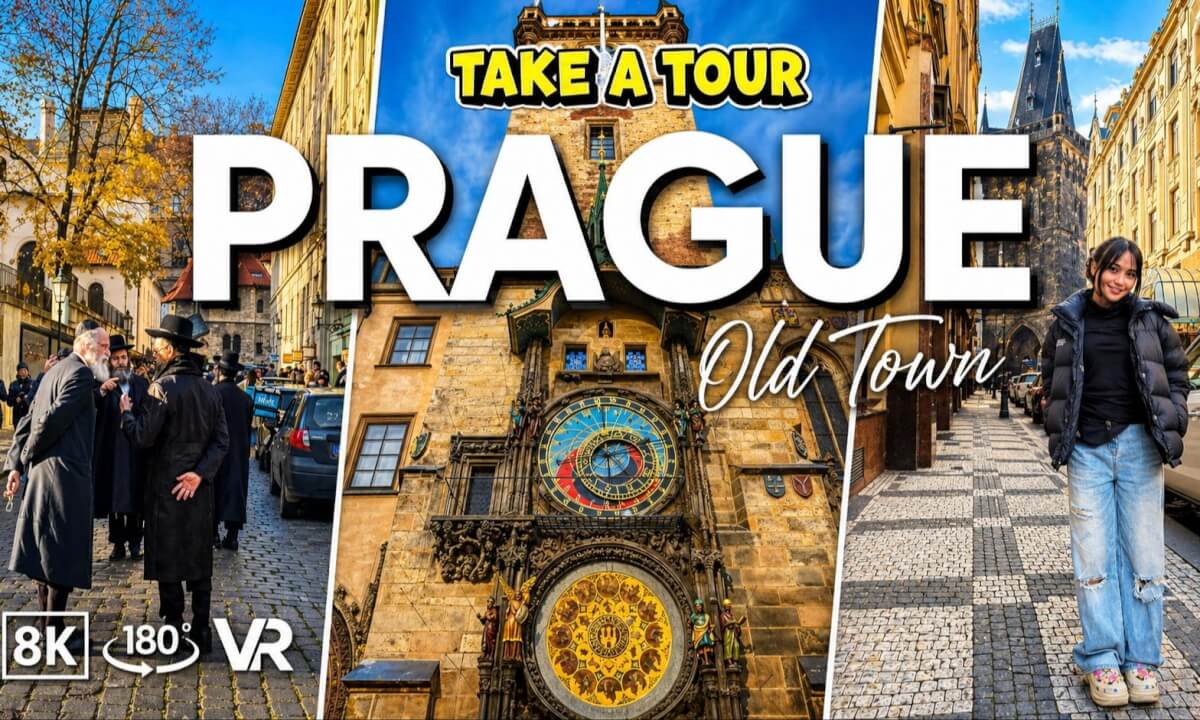 Guided Walk Old Prague With Cute Asian Girl | VR 180 8K POV Date Czechia