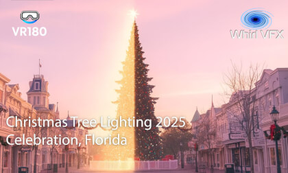 Celebration, Florida | Christmas Tree Lighting 2025 in VR180 3D 8K | Holiday Sights & Snowfall