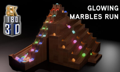✨ Glowing Marble Run Track in VR 180° 3D - 8K! 🎥✨