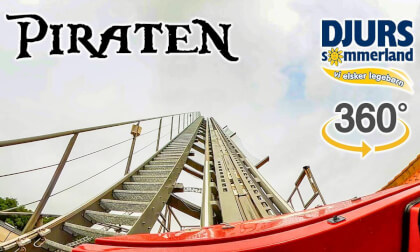 VR 360 Piraten Roller Coaster On Ride Front Seat POV Djurs Sommerland 2023 08 07