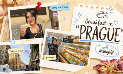 Start your day in Prague with Cute Asian Girl 🥐☕VR 180 8K POV