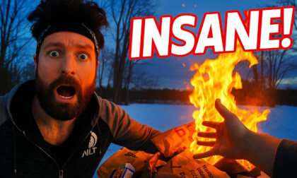 360° Virtual Reality Fire & Winter Walk — Snowy Forest,  Waterfront Ambience & Surreal VR Journey