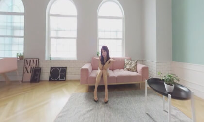 Full 360 VR happy time with cute girl