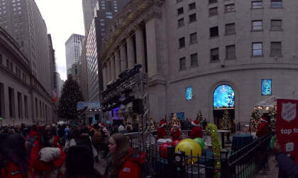 At the Wall Street Christmas tree lighting