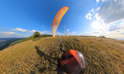 360° 8K Paragliding #350: Last strong wind soaring flight on Wasserkuppe for now, but I'll be back