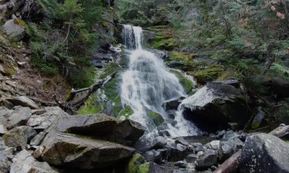 Glade Creek Waterfall near Castlegar, British Columbia (Flat, 3d)