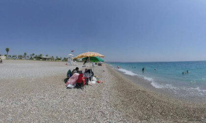 [VR180] Turkey, Antalya, Beach, walking