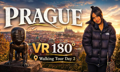 POV 3D VR: Park Walk in Prague | Evil Babies & Dancing House 😱 | VR 180 8K