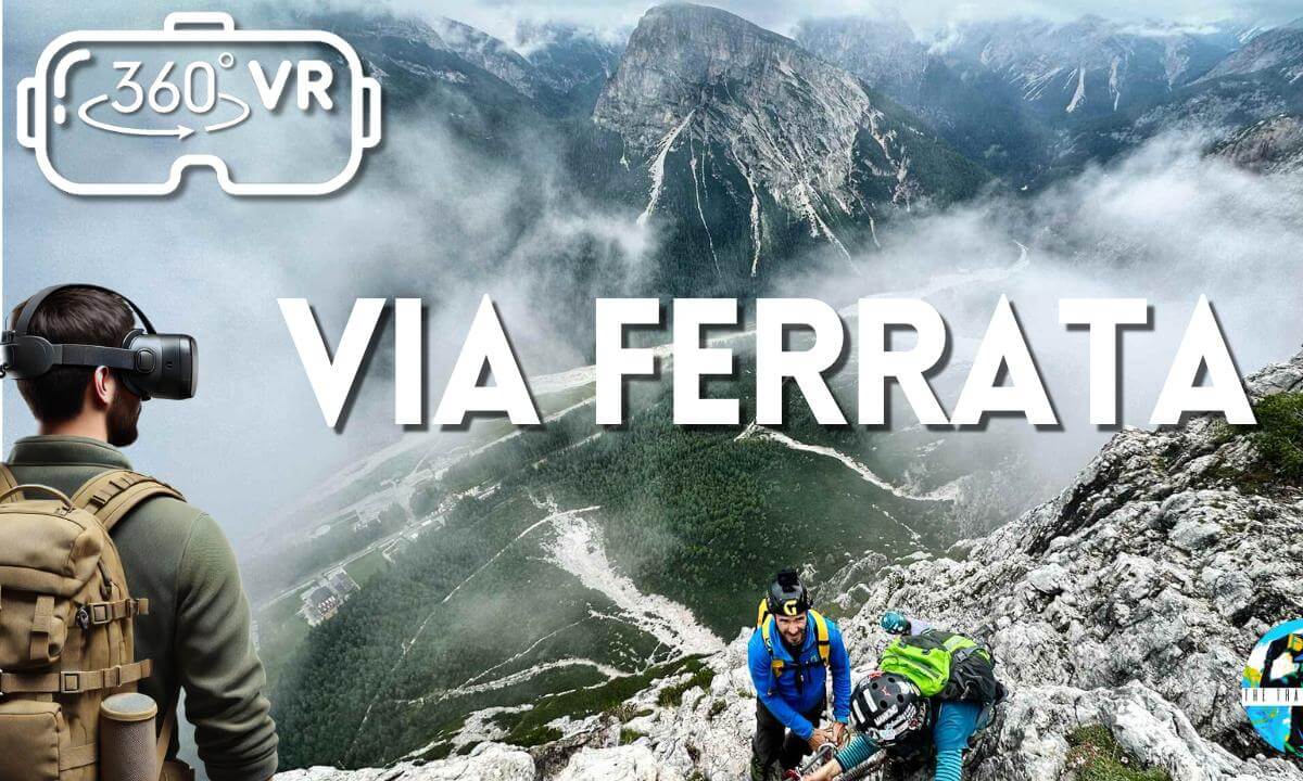 Dolomites Via Ferrata in 360° VR | Via Ferrata StrobelāPunta Fiames | Epic Italian Alps Climb