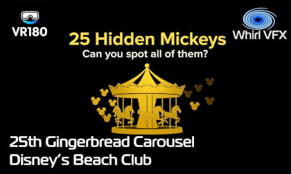 25 Hidden Mickeys Scavenger Hunt at Disney’s Beach Club Christmas Gingerbread Carousel | VR180 3D 8K