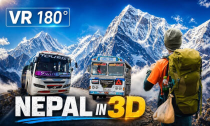 POV 3D VR 180: Tried a Luxury Bus in Nepal so you don't have to! 8K Pokhara Kathmandu