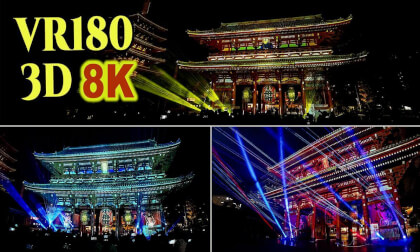 Dual Osmo Action 6 , Projection Mapping at Asakusa Sensoji-temple in Tokyo , JAPAN