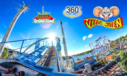 VR 360 Vilda Musen (The Wild Mouse) Roller Coaster On RIde POV Gröna Lund Sweden 2023 08 13