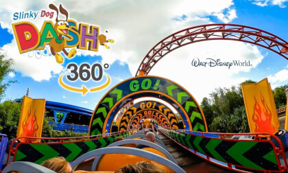 VR 360 Slinky Dog Dash Roller Coaster On Ride POV Walt Disney World 2023 10 26