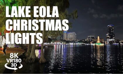 Lake Eola Christmas Lights Downtown Orlando VR180 8K 3D | Tree Lighting Ceremony | VR视频 8K 3D動画 VR旅行