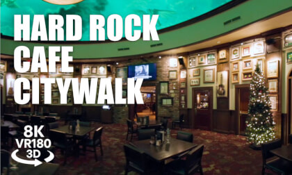 Hard Rock Cafe Universal CityWalk VR180 8K 3D Inside Tour Rock Memorabilia Walk | VR视频 3D動画 VR旅行