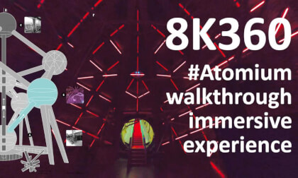 Inside Atomium monument Bruxelles Belgium - immersive walthrough