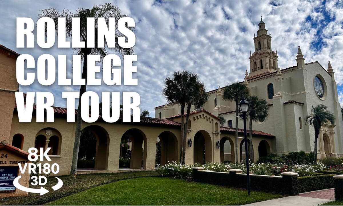 Rollins College VR Tour VR180 8K 3D, Winter Park FL. Scenic Lakefront Campus Tour, VR视频 8K 3D動画 VR旅行
