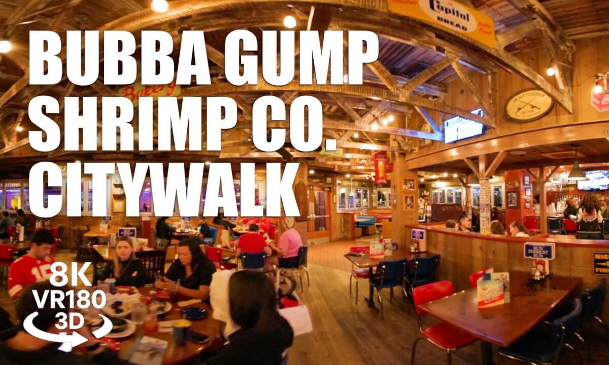 Bubba Gump Universal CityWalk VR180 8K 3D Restaurant Walkthrough Universal Orlando | VR视频 3D動画 VR旅行