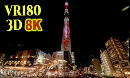Dual Osmo Action 6 , Tokyo Skytree specially light up up for Christmas 2025 in Tokyo , JAPAN