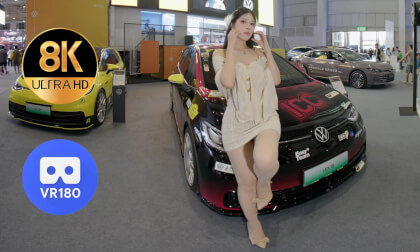 Models at the Volkswagen Booth of 2025AIT