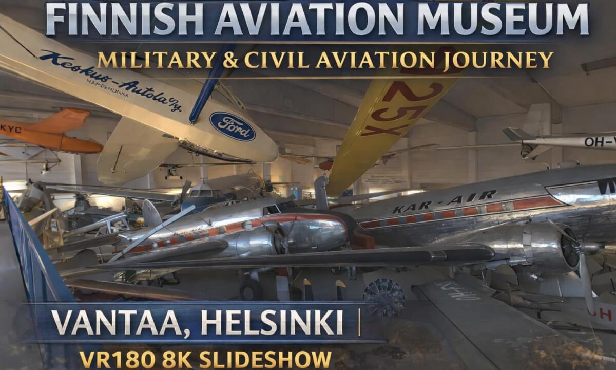 Finnish Aviation Museum – Military & Civil Aviation Journey | Vantaa, Helsinki VR180 8K SLIDESHOW