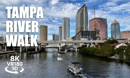 Tampa Downtown Riverwalk VR180 8K 3D | Waterfront Walk, Hillsborough River, City Tour VR视频 3D動画 VR旅行