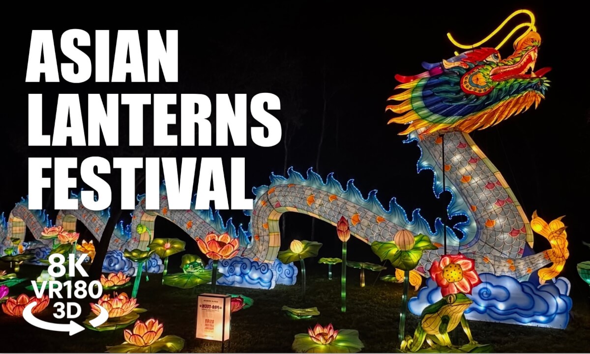 Asian Lanterns Festival Central Florida Zoo VR180 8K 3D Night Lights Walk Sanford FL VR视频 3D動画 VR旅行