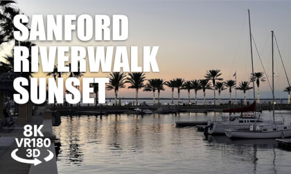 Sanford Riverwalk Sunset VR180 8K 3D | Lake Monroe Golden Hour  Waterfront Walk | VR视频 8K 3D動画 VR旅行