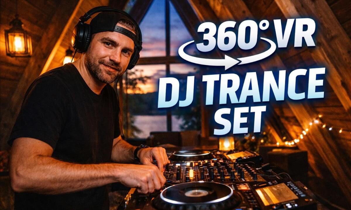 360° VR DJ Trance Set in a Cozy A-Frame Cabin - Immersive Cottage Vibes